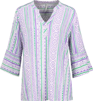 Produktbild von Gemusterte Boho Tunika mit Trompetenärmeln | M