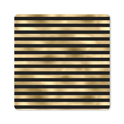 Produktbild von MuchoWow® Mauspad Mousepad Muster - Schwarz - Gold 20x20 cm - Mousepads - Maus Mat - Pad - Mausunterlage - Desk Mat - Bureauartikeln