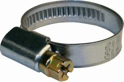 Produktbild von Set mit 2 Schlauchschellen aus Edelstahl, 8 mm breit, Mindestdurchmesser 18 mm – Maximaldurchmesser 28 mm