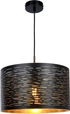 Produktbild von Hängelampe, schwarz-gold, rund, Kunststoff 38 cm