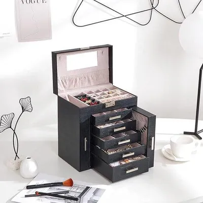 Produktbild von Famanu Schmuckbox - Viel Stauraum / Juwelenschrank / Schmuckorganizer