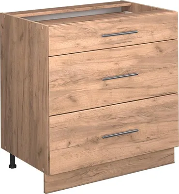 Produktbild von Küchenunterschrank Vicco Fame-Line Goldkraft Eiche 80 cm mit 3 Schubladen, AP Anthrazit, Model 56882