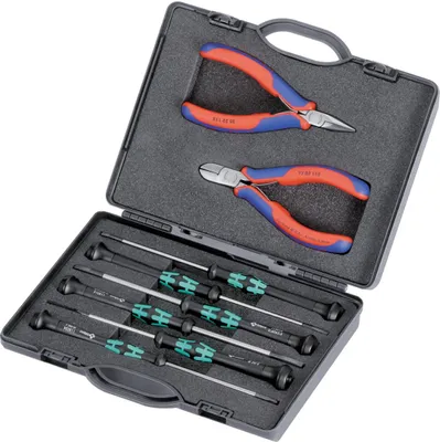 Produktbild von Elektronikwerkzeugsatz 8tlg.im Kunststoffkoffer KNIPEX
