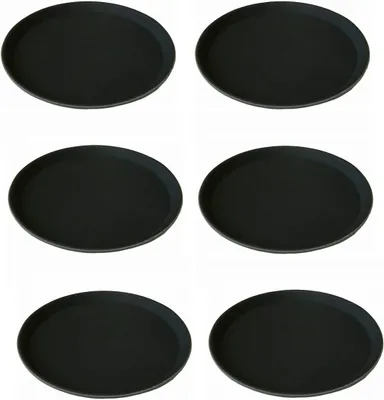Productafbeelding van Serveertray rond 28 cm, 6 stuks, zwart, polypropyleen, voor horeca