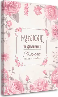 Produktbild von Leinwandbild Vintage-Blumen 70x100 Feeby Rosa bild für die wand bereit zum aufhängen