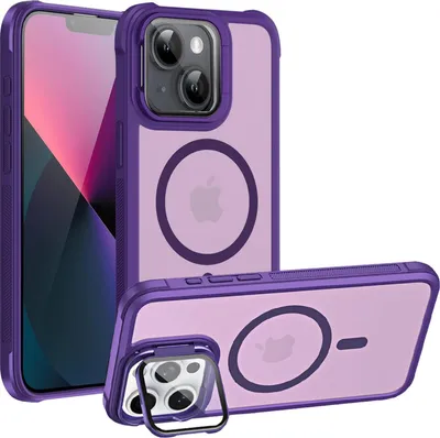 Image de Étui pour iPhone 13 Étui compatible avec MagSafe appareil photo pliable protection verre béquille