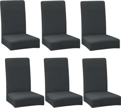 Image de Ruhhy 25990 Housse de chaise élastique 6 pcs, gris foncé