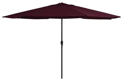 Immagine prodotto di Ombrellone da giardino da 390 cm con manovella, protezione UV, ideale per terrazza, con palo in metallo, colore rosso