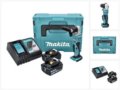 Image de Makita DDA 351 RTJ Perceuse angulaire sans fi 18 V 13,5 Nm + 2x Batteries 5,0 Ah + Chargeur + Coffret Makpac
