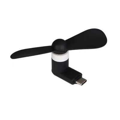 Produktbild von USB-C Handy Ventilator Schwarz – Mini Ventilator für Smartphone, Tragbarer USB-C Handy Lüfter