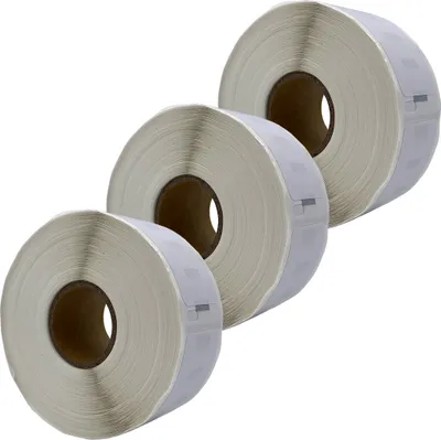 Produktbild von DULA Etiketten - Kompatibel mit Dymo Compatible labelprinter 550 labels - Weiß - 11352 - S0722520 - Etiketten voor retouradres - 3 rollen - 25 x 54 mm - 500 labels per rol