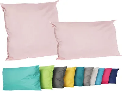 Produktbild von 2er Set Outdoor Lounge Kissen Set 45x45cm + 30x50cm Dekokissen Inkl. Füllung Wasserfest Sitzkissen Garten Lotus Effekt, Farbe:Rosa