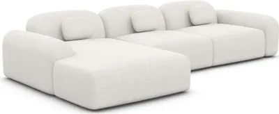 Produktbild von Strukturstoff L-Form Sofa Nuvia Weiß Links