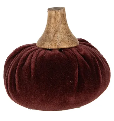 Image de Clayre & Eef décoration citrouille Ø 9x8 cm rouge polyester