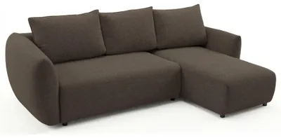 Produktbild von Selsey Zordo – L-Form Eckschlafsofa mit zwei Bettkästen, brauner Chenille rechts