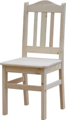 A wooden chair on a white background.