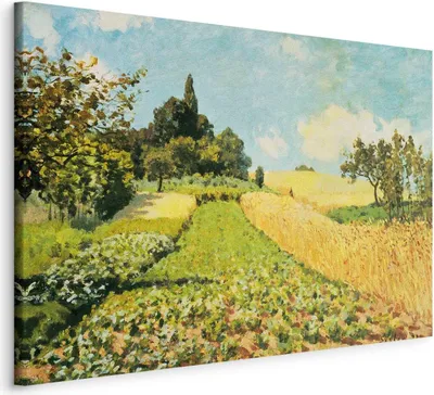 Produktbild von Bilder Alfred Sisley Getreidefeld 120x80 cm Vlies Leinwandbild 1 tlg Kunstdruck modern Wandbilder XXL Wanddekoration l-F-15031-b-a