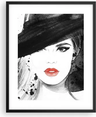 Produktbild von Gerahmtes Poster - Schwarzer Rahmen - Frau Gesicht Lippen - 40x50 cm - Wand Bild - Wanddeko - Wandbilder - Kunstposter - Wandposter - Bilderrahmen - Bilder - Kunstdruck - Wandbild - P2BPA40x50-3916