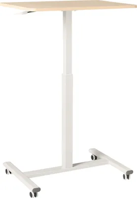 Produktbild von BELIANI Laptoptisch Hellbraun u. Weiß 65 x 48 cm Manuell Höhenverstellbar zum Stehen u. Sitzen Modernes Design für Home Office Büro Arbeitsplatz