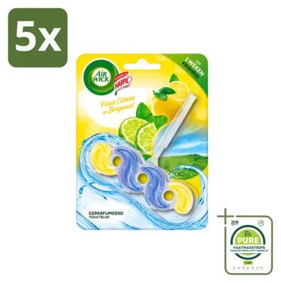 Obrázok produktu pre 5 kusov osviežovača do toalety Air Wick – citrón a bergamot – veľké balenie