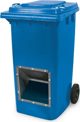 Produktbild von Mobiler Streugutbehälter, Streusalzbehälter 240 Liter, mit Entnahmeöffnung, auch für Streusplit, blau