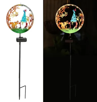 Solar-Eichhörnchen-Elf-Licht, Gartendekoration aus Schmiedeeisen, LED