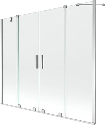 Produktbild von Mexen Velar Duo Badewannen-Falttür, 2-flügelig, verschiebbar, 170 x 150 cm, transparent, Chrom - 896-170-000-02-01
