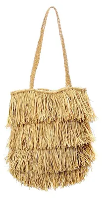 Image de Sac en raphia, dimensions 32 x 15 x 40 cm, couleur naturelle