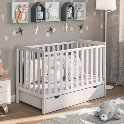 Obrázek produktu pro Dětská postýlka LuLu 120x60 se zásuvkou (bez matrace) - elegance a praktičnost