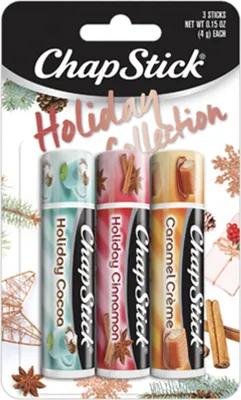 Produktbild von ChapStick | Lippenbalsam, Frostschutz, Lippenstifte, Feuchtigkeitsspendender | Christmas Flavors-Weihnachtsaromen, 3 x 4g