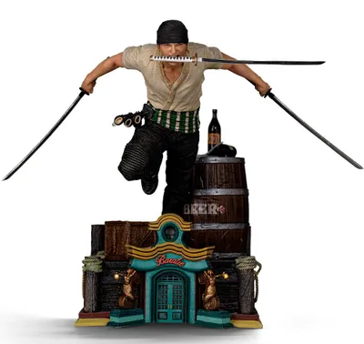 Produktbild von One Piece – Zoro-Figur im Maßstab 1:10, KI-generiertes Bild