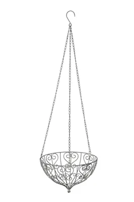 Produktbild von Pflanzgefäß Ampel Metall Schale zum Hängen grau Ø30cm H20cm + Kette