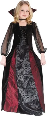 Produktbild von Gothic Vampirin - Halloween Kostüm Kinder Mädchen Kindergröße: 128-140