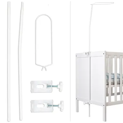 Produktbild von Babykajo Betthimmel Stange - Montierbare Himmelstange für Babybetten. Gestell aus Metall für Babybett Himmel Jungen und Mädchen