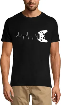 Produktbild von Herren Grafik T-Shirt Controller game heartbeat - für Gamer – Controller Game Heartbeat - For Gamers – Öko-Verantwortlich Vintage Jahrgang Kurzarm