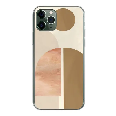 Produktbild von MuchoWow® Handyhülle Schutzhülle Hülle für iPhone 11 Pro Rosa - Braun - Design Silikon Softcase Handy Hülle - Handy