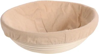 Image de KESPER | Panier à fruits/à pain avec doublure en tissu, matériau : rotin, dimensions : Ø 25 x H 8 cm, couleur : naturel | 19731