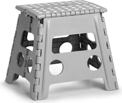Produktbild von Klappbarer Tritthocker Kunststoff grau 37 x 30 x 32 cm