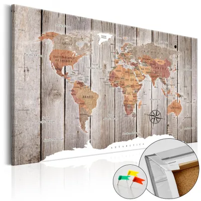 Obrázok produktu pre Netkaný korkový obraz - Drevené príbehy 90x60 cm Karty k-C-0050-p-b