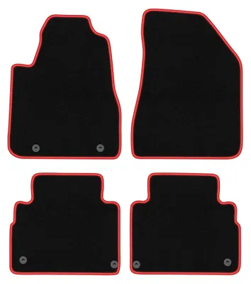 Image de Tapis de sol en moquette pour Lexus RX II 2003-2008 (SUV) – jeu 4 pièces, noir/rouge, sur mesure – Wielganizator CARLUX