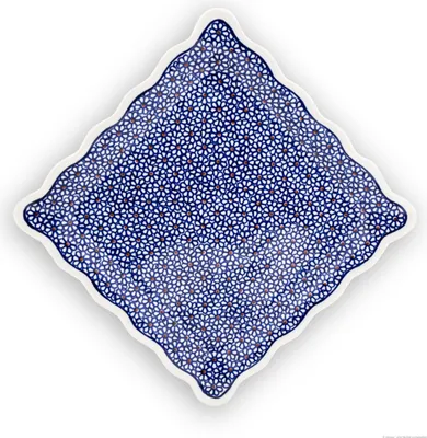 Produktbild von Original Bunzlauer Keramik flacher viereckiger Teller Essteller Speiseteller Servierteller 23.8x23.8x2,2 cm im Design 120
