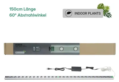 Imagen del producto de Parus de Venso, foco de pared de 150 cm, ángulo de iluminación de 60°, lámpara LED de crecimiento, luz de cultivo para plantas de interior y plantas verdes, ideal para jardines verticales y revestimientos vegetales en fachadas