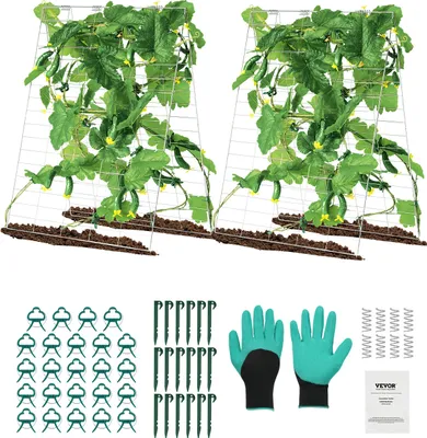 Immagine prodotto di VEVOR traliccio 90x140cm, set di tralicci per cetrioli pieghevole, traliccio per piante da esterno per pomodori, zucche, ortaggi