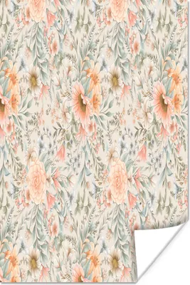Produktbild von MuchoWow® Poster Blumen - Sonnenblume - Pastell - Muster 120x180 cm - Kunstposter