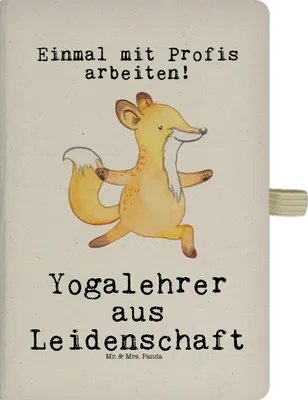 Produktbild von Mr. & Mrs. Panda Notizheft A5 Yogalehrer Leidenschaft - Transparent - Geschenk, Journal, Notizbuch Kariert, Hardcover, Adressbuch, Tagebuch