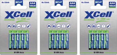 Produktbild von 12x XCell Micro Akku Ni-MH 1,2V 1000mAh AAA im 4er Blister