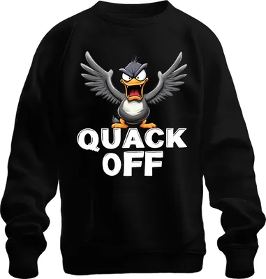 Immagine prodotto di QUACK OFF papera impertinente divertente papera arrabbiata regalo sarcastico unisex felpa pullover, nero, L