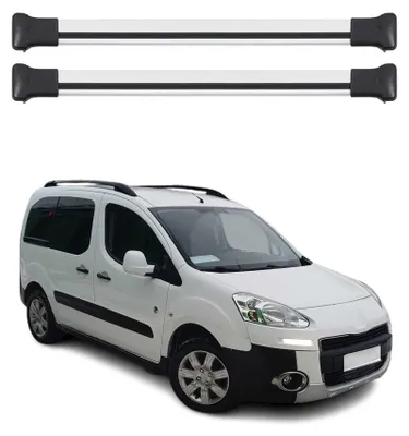 Image de Barres de toit transversales pour Peugeot Partner Tepee 2008-2018 argent ABE