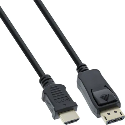 Image de InLine® 17186 Câble convertisseur DisplayPort vers HDMI, noir, 0,5m