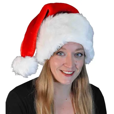 Produktbild von Weiche Weihnachts-Plüschmütze mit 15 cm breiter Krempe